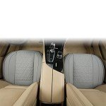 Luxury PU Leather Car Seat Covers - Light Gray