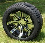 12" Tempest Machined/Black Wheels and 215/35-12 Low Profile DOT Tires Combo - Set of 4 (Club Car/EZGO (1/2x20))