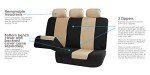 Beige Multifunctional Car Seat Cover Full Set