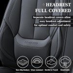 Waterproof Nappa Leather Car Seat Covers - Black