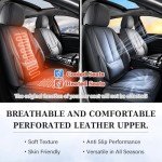Waterproof Nappa Leather Car Seat Covers - Black