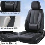 Waterproof Nappa Leather Car Seat Covers - Black