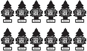 LITTLE TREES Black Ice Car Air Freshener 12 Pack