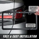 Matte Black Aluminum License Plate Frame Set