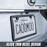 Matte Black Aluminum License Plate Frame Set