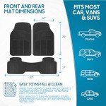 Heavy-Duty All-Weather Rubber Floor Mats - 3pc Set