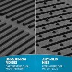 Heavy-Duty All-Weather Rubber Floor Mats - 3pc Set
