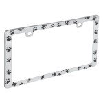 Universal Black Paw Print License Plate Frame