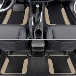 Beige 4-Piece Carpet Vinyl Car Mats
