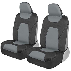 Motor Trend AquaShield Front Seat Covers - Gray/Black Pair