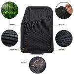 Heavy Duty Black Floor Mat Set - 4 Pieces