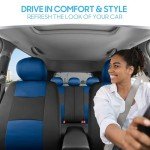 BDK Blue and Black Full Car Seat Covers Set