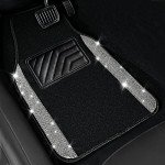 Sparkly Rhinestone Car Floor Mats - 4pcs Set