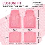Universal Waterproof Car Mats - Set of 4 (Pink)