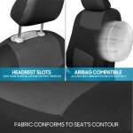 Charcoal/Black BDK PolyPro Full Car Seat Covers