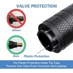 Black Anodized Aluminum Tire Valve Stem Caps - 4 Pack