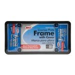 Universal Black License Plate Frame with Clear Cover