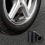 Black Anodized Aluminum Tire Valve Stem Caps - 4 Pack