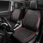 Universal Leather Car Seat Covers - Black & Red
