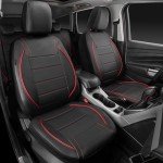 Universal Leather Car Seat Covers - Black & Red