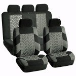 Gray Premium Cloth Car Seat Covers Set