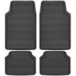 All-Weather Rubber Car Floor Mats - 4 Piece Set