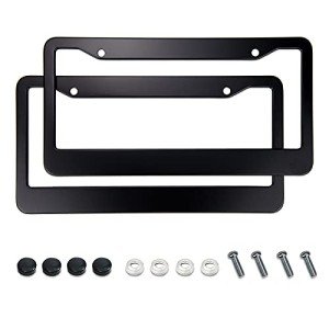 Matte Black License Plate Frames - 2 Pack