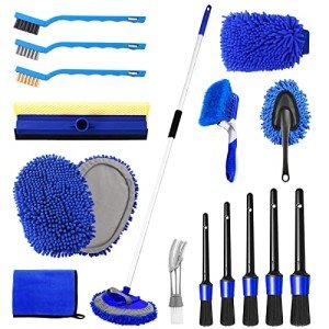 Car Wash Brush Kit with Long Handle & Accessories