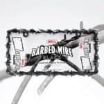 Black Barbed Wire License Plate Frame by Bell Automotive