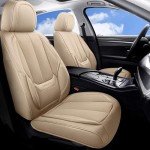 Waterproof Beige Nappa Leather Seat Covers