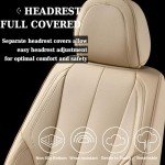 Waterproof Beige Nappa Leather Seat Covers