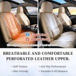 Waterproof Beige Nappa Leather Seat Covers