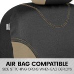 BDK UltraSleek Beige Full Set Car Seat Covers