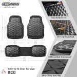 Heavy Duty Rubber All-Weather Car Mats - 3 Piece Set