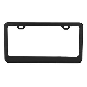Matte Black License Plate Frame with 2 Holes