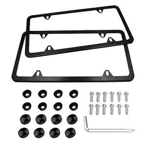 Black Stainless Steel License Plate Frame Set