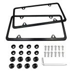 Black Stainless Steel License Plate Frame Set