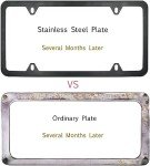 Black Stainless Steel License Plate Frame Set