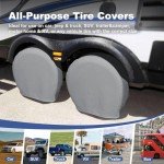 Land Tire Covers 2 Pack - Universal Fit, Charcoal
