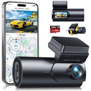 GKU 4K Dual Dash Cam with WiFi and GPS