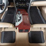 Luxury Red PU Leather Car Floor Mats Set
