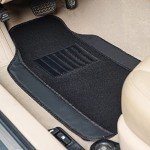Luxury Red PU Leather Car Floor Mats Set