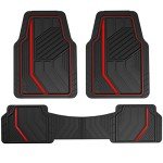 Dickies Heavy-Duty All-Weather Floor Mats - Black/Red