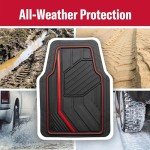 Dickies Heavy-Duty All-Weather Floor Mats - Black/Red