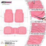 Car Pass Heavy Duty Pink Floor Mats Set