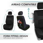 Universal Black Seat Covers Combo Set with Wheel Cover