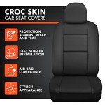 BDK Croc Skin Black Faux Leather Seat Covers