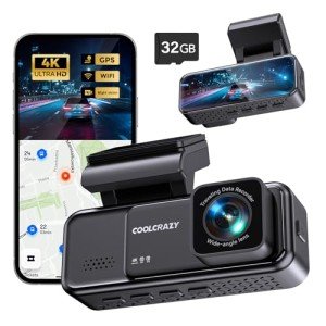 4K Dash Cam with WiFi, GPS & Night Vision
