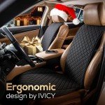 IVICY Black Linen Non-Slip Car Seat Cover
