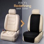 IVICY Black Linen Non-Slip Car Seat Cover